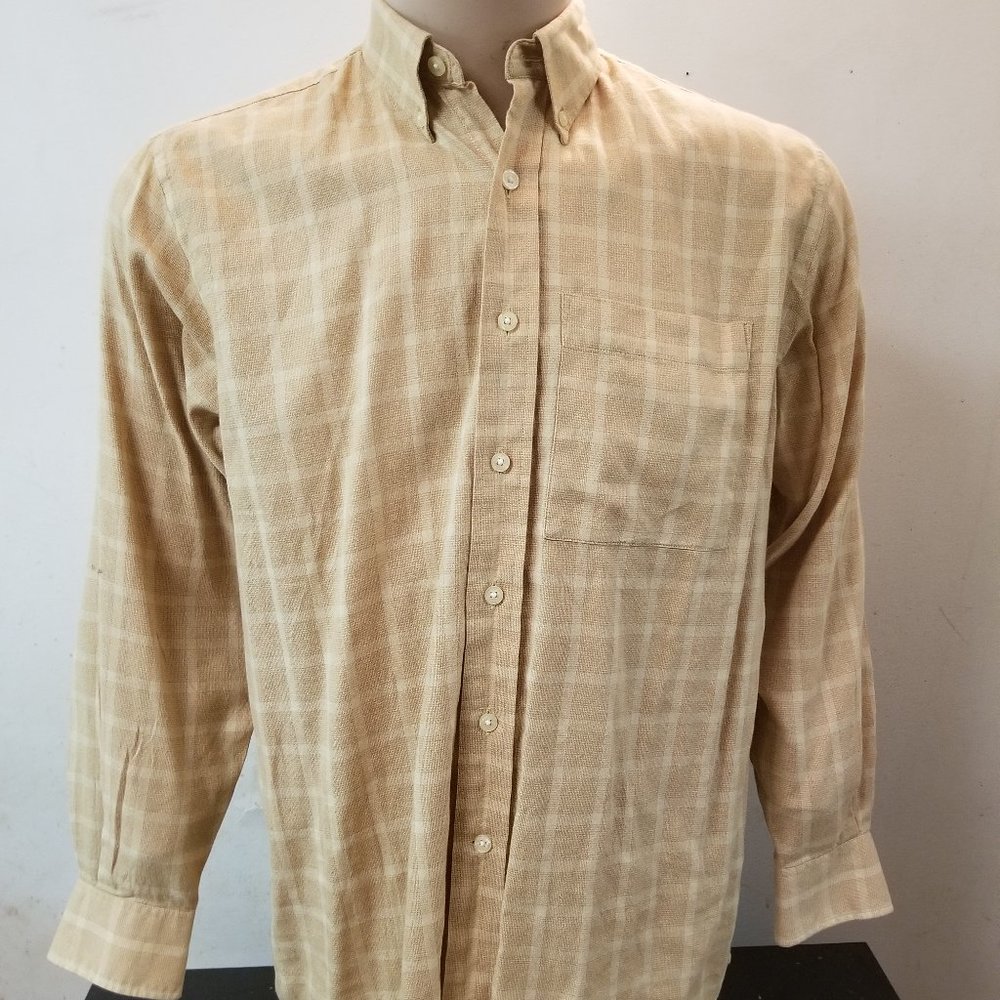 Men's Khaki Plaid Cutter&Buck Shirt